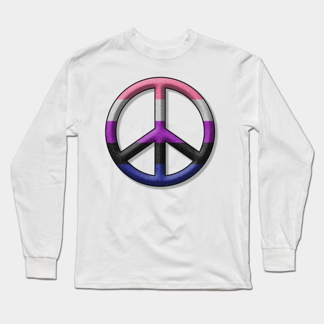 Peace Pride design in Gender Fluid pride flag colors Long Sleeve T-Shirt by LiveLoudGraphics